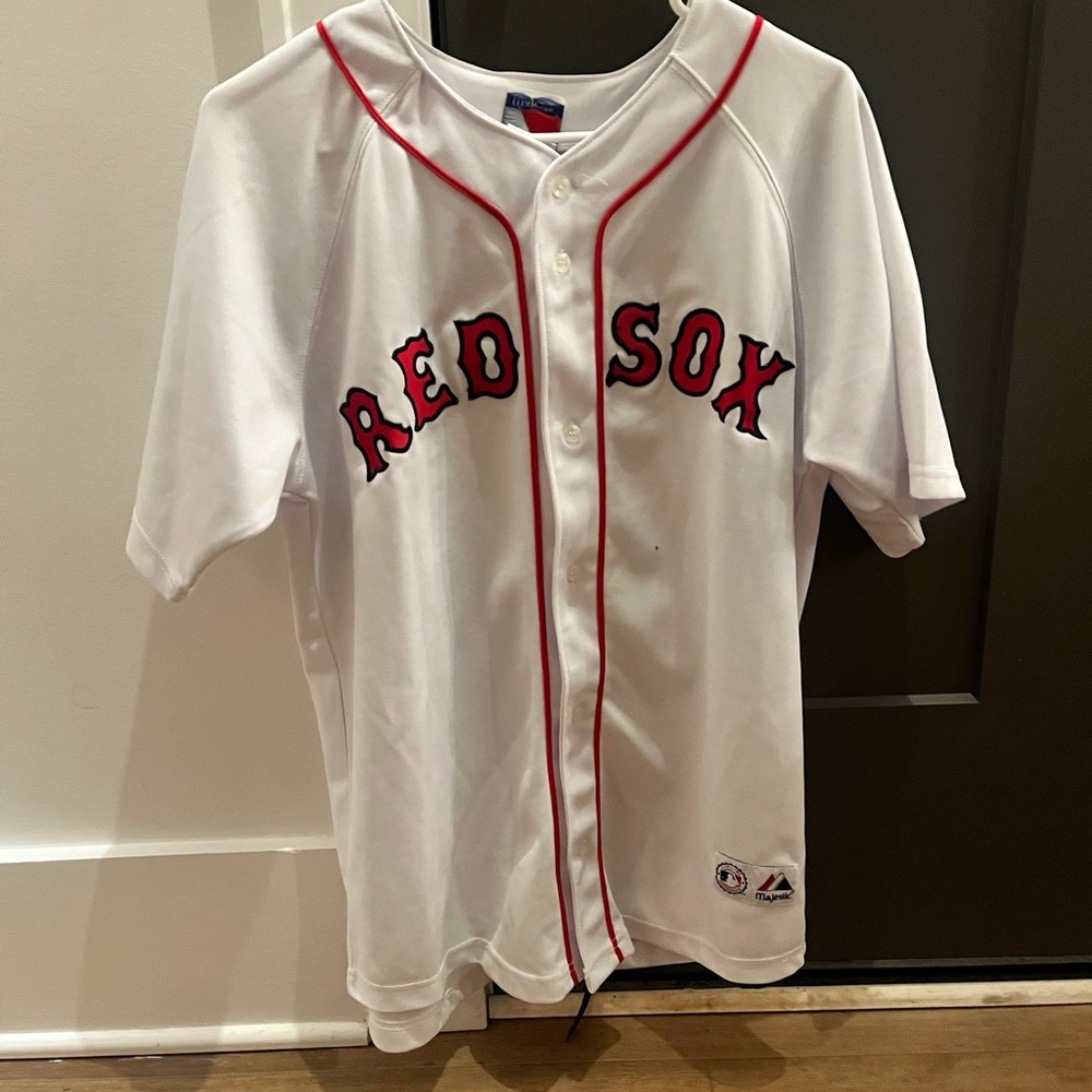Majestic Red Sox White and Red Jersey
